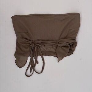 Edikted Joy Asymmetric Sheer Mesh Tube Top Size Small